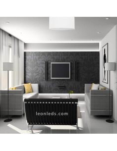 Plafón de Techo Lámpara Textil Redonda Blanco Nieve 3XE27 Bombilla LED Nicole | LeonLeds 2