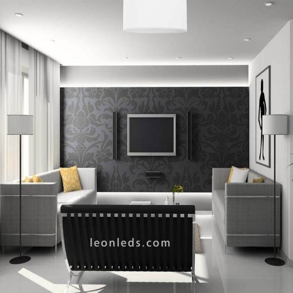 Plafonnier Blanche-Neige Lampe Textile Ronde 3XE27 Série Nicole photo d'ambiance | leonleds