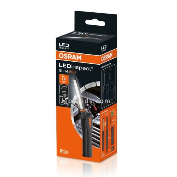 Linterna plegable de inspección LEDinspect SLIM 500 lúmenes | LeónLeds Iluminación | Linterna de mano OSRAM