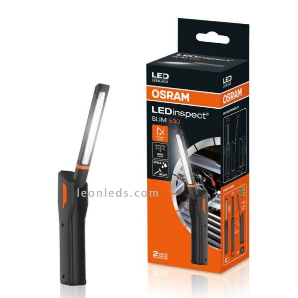 Linterna plegable de inspección LEDinspect SLIM 500 lúmenes | LeónLeds Iluminación | Linterna de mano 500 lúmenes