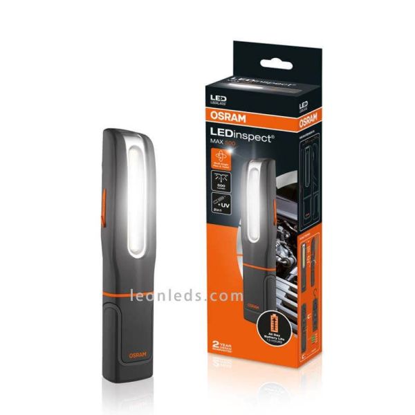 Linterna flexible y multiángulo de inspección LEDinspect MAX500 lúmenes | LeónLeds Iluminación | caja de venta