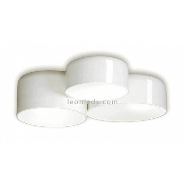 Plafón de techo serie Pot color Blanco Brillante 3 Luces marca Ole By FM Iluminación | LeonLeds Iluminación