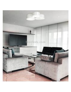 Plafón de techo serie Pot color Blanco Brillante 3 Luces marca Ole By FM Iluminación | LeonLeds Iluminación 2