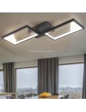Luminária de teto LED preta com 2 retângulos Cafu by Trio Lighting |foto ambiente | Leon Iluminação LED
