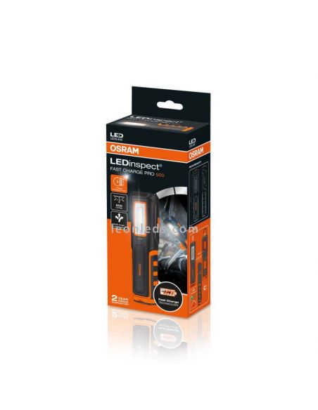 LEDinspect lanterna de inspeção de carga rápida FAST CHARGE PRO500 | LeónIluminação Leds | caixa de varejo