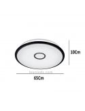 Plafón LED negro con mando a distancia dimensiones serie Okinawa Trio Lighting | LeonLeds Iluminación