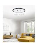 Plafón LED negro con mando a distancia 50W Okinawa marca Trio Lighting foto de ambiente | LeonLeds