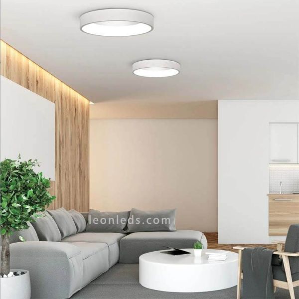 Plafonnier LED blanc Dilga avec photo de marque Smart Control de l'environnement ACB Iluminación | Éclairage LeonLeds