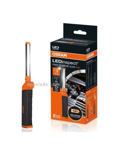 Linterna carga rápida de inspección LEDinspect FAST CHARGE SLIM500 | LeónLeds Iluminación | Linterna ultrafina con caja