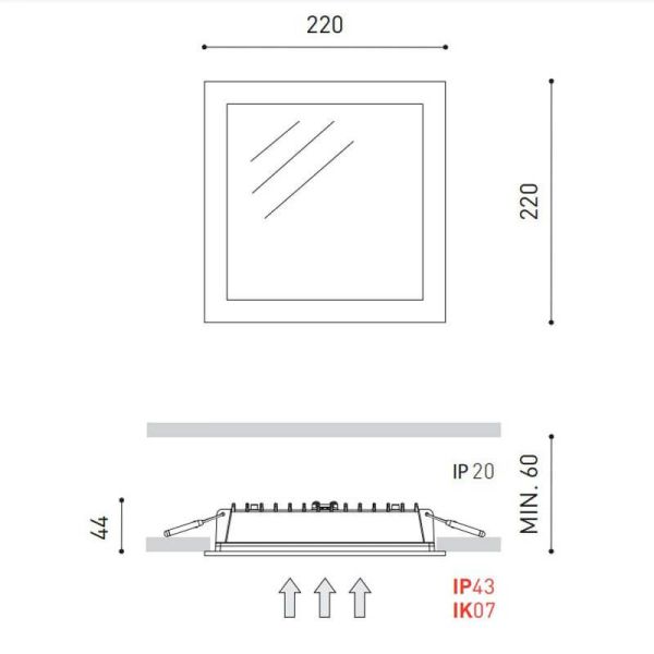 Dimensões do refletor LED Madison | LeonLeds