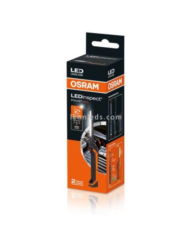 Linterna plegable de bolsillo LEDinspect POCKET200 | LeónLeds Iluminación | Linterna compacta con caja de venta