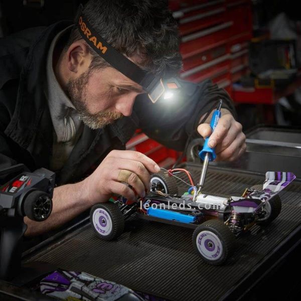 Linterna frontal de cabeza LEDinspect HEADTORCH250 | LeónLeds Iluminación | Linterna de cabeza con luz LED para taller