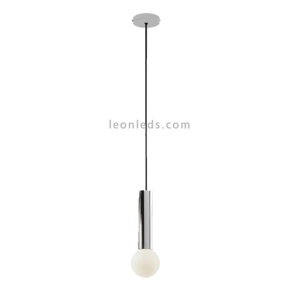 Lámpara colgante E14 Mist de acero y cristal cromo