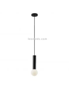 Suspension E14 Mist en acier et verre noir
