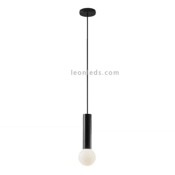 Suspension E14 Mist en acier et verre noir