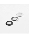 Balizas de suelo Step XS blanco, acero inoxidable y negro de Arkoslight | Leonleds