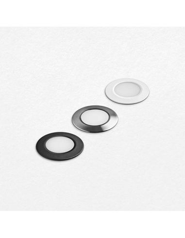 Balizas de suelo Step XS blanco, acero inoxidable y negro de Arkoslight | Leonleds