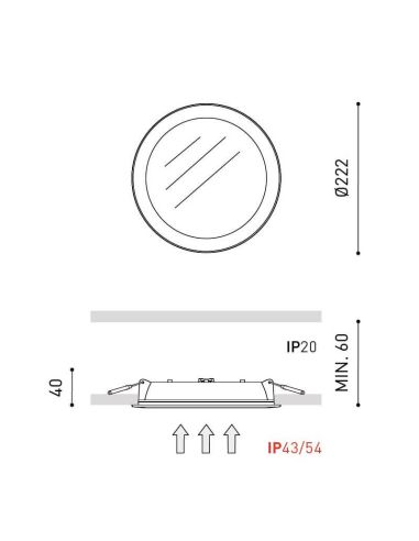 Dimensions du downlight Arkoslight Mix LED | LeonLeds