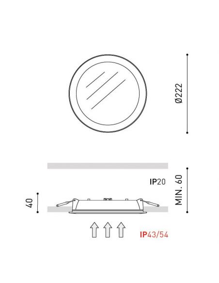 Arkoslight Mix Dimensões do downlight LED | LeonLeds