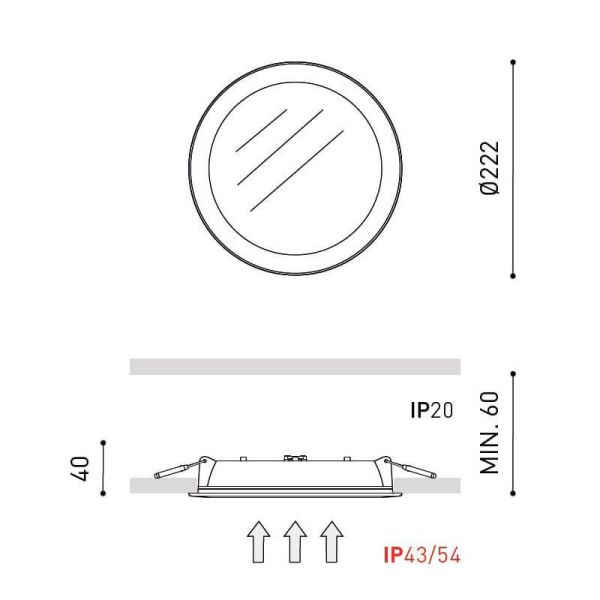 Dimensiones del downlight LED Mix de Arkoslight | LeónLeds