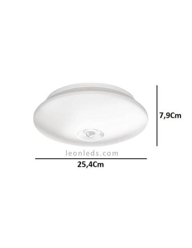 Dimensões da luminária de teto com sensor 6W Mauve PIR branco marca Philips | leonleds