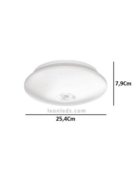 Dimensões da luminária de teto com sensor 6W Mauve PIR branco marca Philips | leonleds