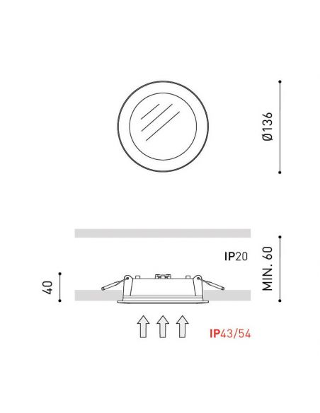 Arkoslight Mix Mini Downlight LED Dimensões | LeonLeds