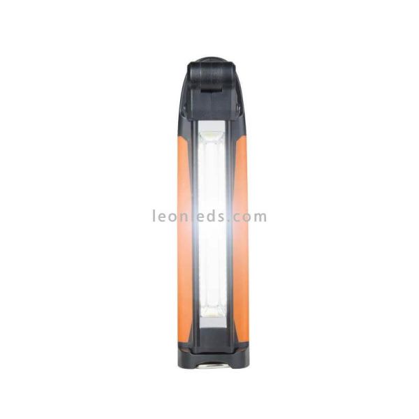 Linterna plegable de bolsillo multieje LEDinspect POCKET PRO400 | LeónLeds Iluminación | Linterna negra y naranja