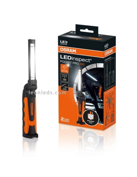 LEDinspect POCKET PRO400 Lampe de poche pliante multi-axes | Éclairage LeónLeds | Lampe de poche en boîte au détail