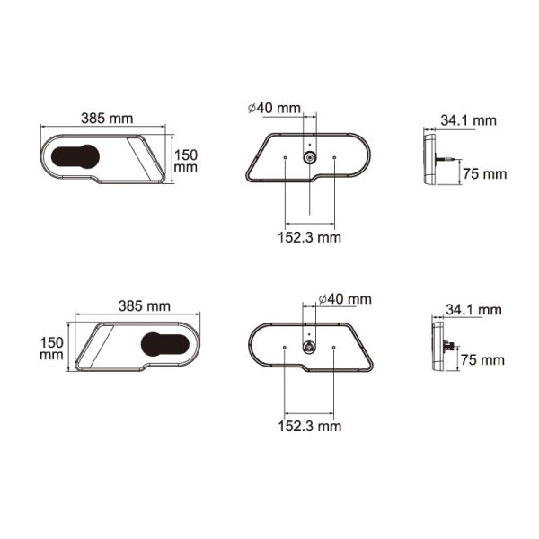 Piloto Trasero LED con Triángulo válido para 12V y 24V, para camión o remolque bañera plataforma | LeonLeds Iluminación