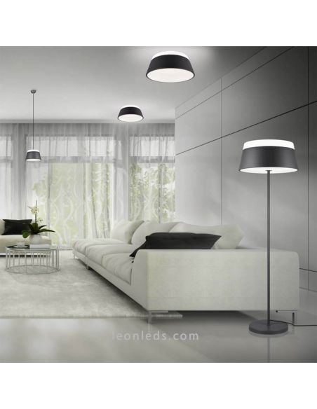 Plafonnier noir de marque Trio Lighting Baroness LeonLeds photo d'ambiance