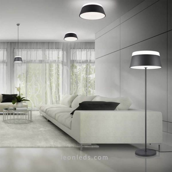 Plafón negro de techo baroness marca Trio Lighting foto de ambiente LeonLeds