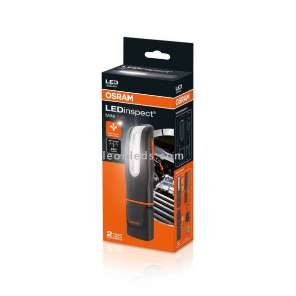 Lampe torche flexible LEDinspect MINI250 à trois fonctions | Éclairage LeónLeds | Coffret lampe torche OSRAM
