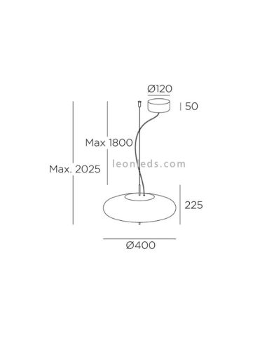Lampe suspendue LED Plat dimmable 3...