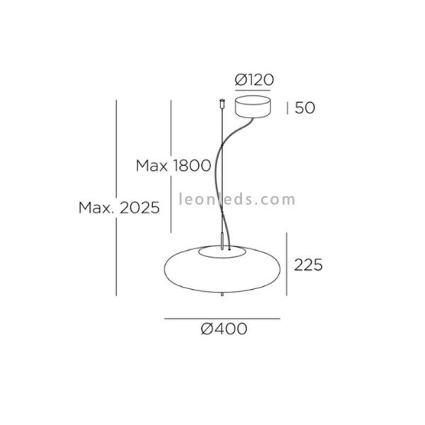 Lámpara colgante LED Plat regulable 3...