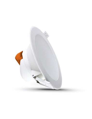 Downlight LED 7W pour remplacer les halogènes avec anneau blanc modèle Basik de Leds Factory | Éclairage LeonLeds