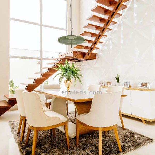 Lámparade techo LED empotrable Plat verde LedsC4