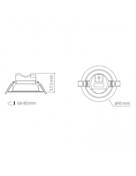 Downlight LED 7W pour remplacer les halogènes avec anneau blanc modèle Basik de Leds Factory | Éclairage LeonLeds
