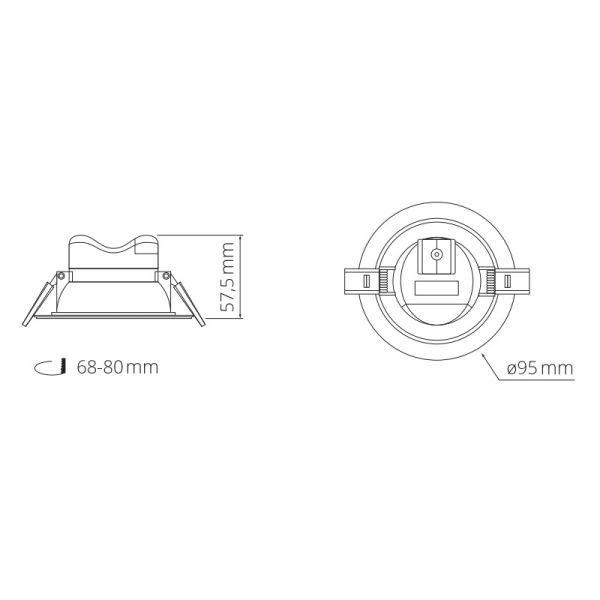 Downlight LED 7W para substituir halogênios com anel branco modelo Basik da Leds Factory | Leon Iluminação LED