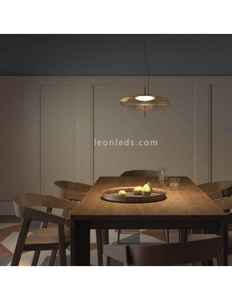 Lámpara colgante LED Plat regulable ambar LedsC4