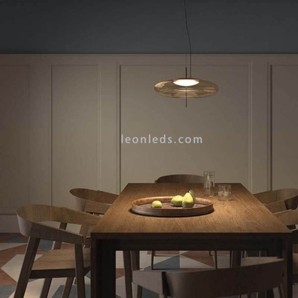 Lámpara colgante LED Plat regulable ambar LedsC4