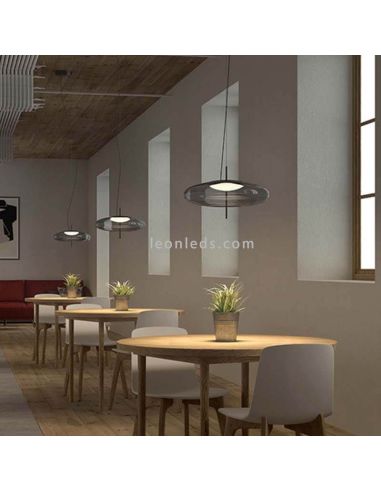 Lámpara colgante LED Plat regulable fumé LedsC4