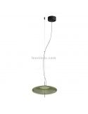 Lámpara colgante LED Plat regulable verde