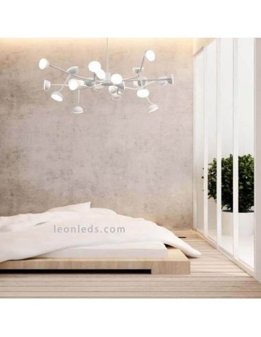 Lámpara Led colgante 6261 de la serie ADN color Blanco Mate marca Mantra | LeonLeds
