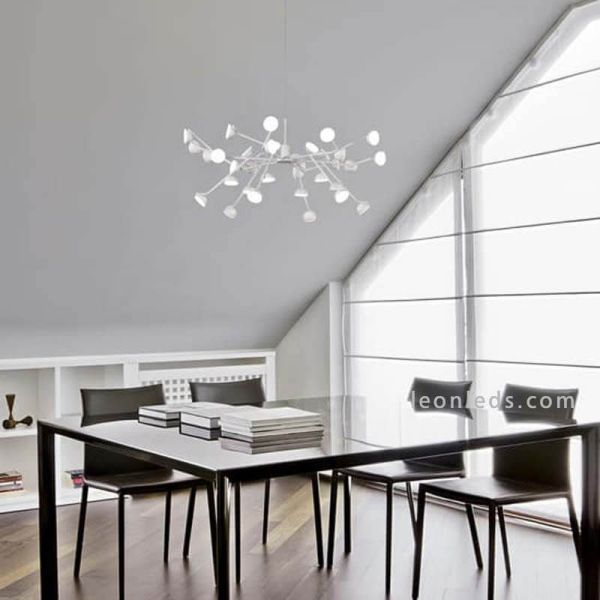 Lámpara Led colgante foto ambiente serie ADN color Blanco Mate marca Mantra | LeonLeds Iluminación