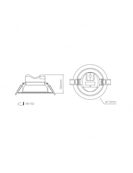 Downlight LED Basik de leds Factory 10W redondo para empotrar en techo redondo | LeonLeds Iluminación