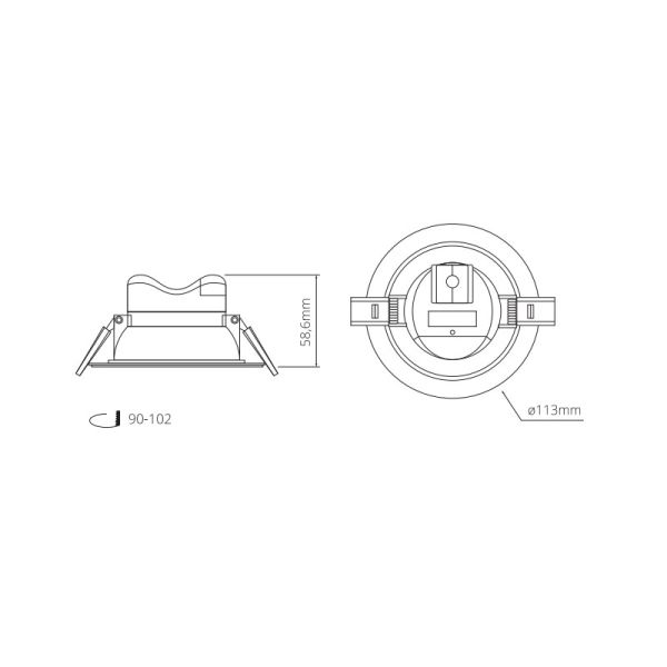Downlight LED Basik de leds Factory 10W redondo para empotrar en techo redondo | LeonLeds Iluminación