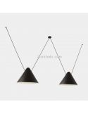 Lámpara de techo con pantallas cónicas Super Attic Pendant E27 | LeónLeds Iluminación | 2 pantallas punto de luz central