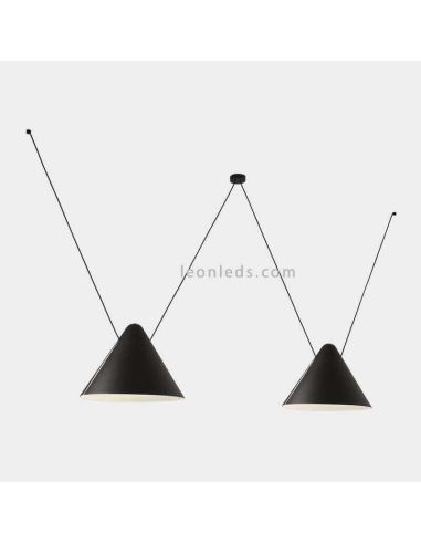 Lámpara de techo con pantallas cónicas Super Attic Pendant E27 | LeónLeds Iluminación | 2 pantallas punto de luz central