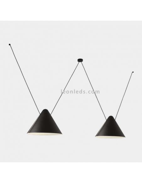 Lámpara de techo con pantallas cónicas Super Attic Pendant E27 | LeónLeds Iluminación | 2 pantallas punto de luz central